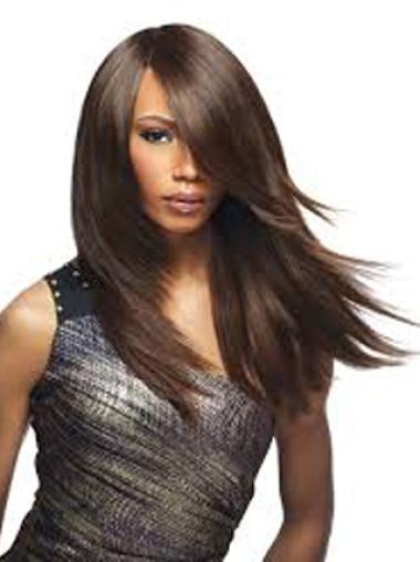 Yaki Brown With Bangs Discount Synthetic Wigs