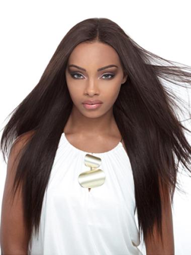 Yaki Black Without Bangs Lace Front Synthetic Wigs Cheap