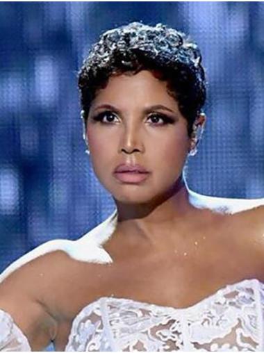 Cropped Exquisite Curly Lace Front 6" Remy Human Hair Toni Braxton Wigs