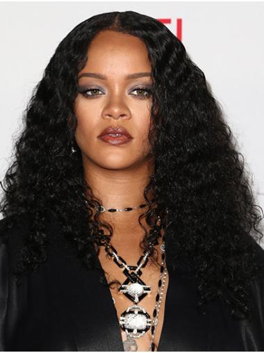 Synthetic Full Lace Without Bangs Long 16" Black New Rihanna Wigs