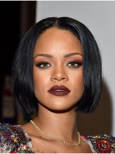 Synthetic Full Lace Bobs Chin Length 10" Black New Rihanna Wigs