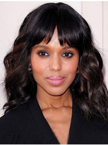 Synthetic Capless Shoulder Length With Bangs Best 14" Kerry Washington Wigs