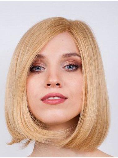 12" Straight Blonde Bobs WoMens Wigs Human Hair