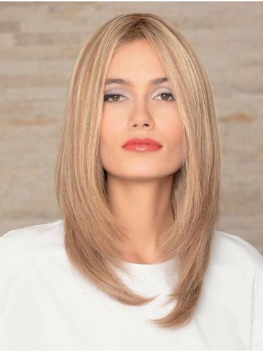 16" Straight Blonde Without Bangs Best Human Hair Wigs For women
