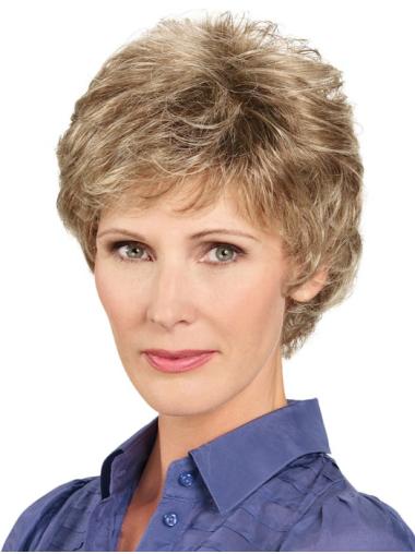 Wavy Brown Synthetic Boycuts Stylish Lace Front Wigs