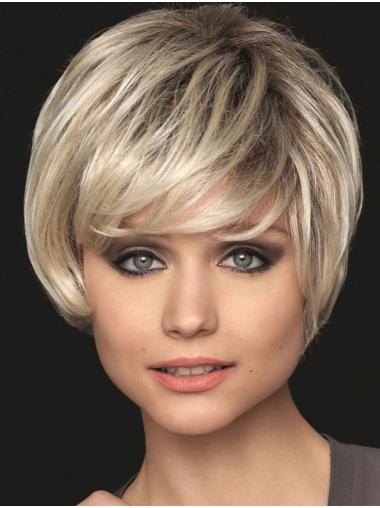 8" Straight Bobs Blonde Best Synthetic Wigs
