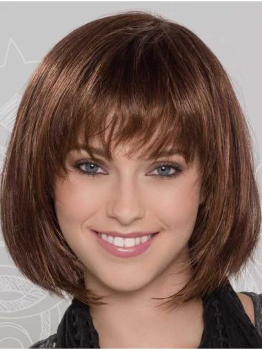 Synthetic 10" Straight Brown Silver Bob Wigs