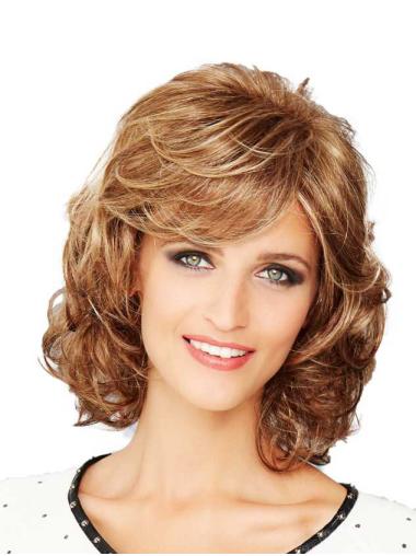12" Wavy Brown With Bangs Hand-tied Wigs Style