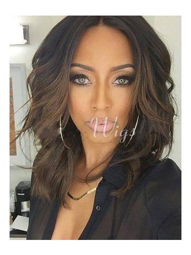 Style Lace Front Wavy Shoulder Length Black Womens Wigs