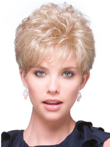 Fabulous Blonde Short Synthetic Clip On Half Wigs