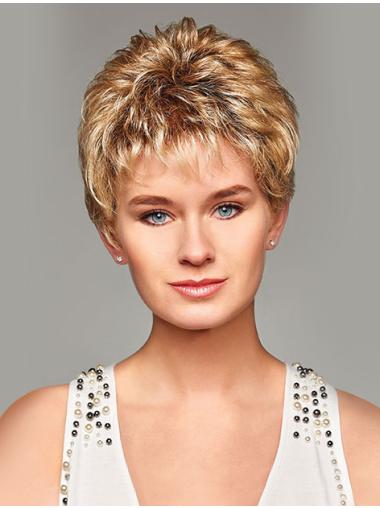 Blonde Online Short Hair Curly Synthetic Wig