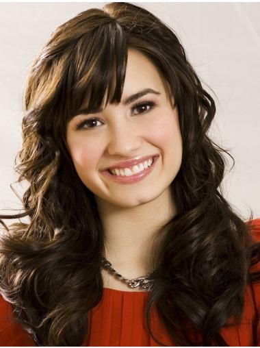 Capless With Bangs Long Demi Lovato Realistic Women'S Wigs