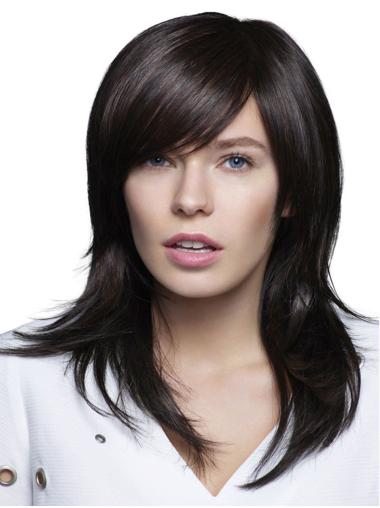 Black 100% Hand-tied With Bangs Long Long Wigs For Women
