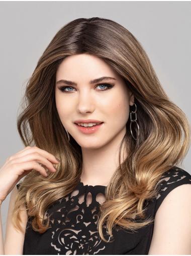 Wavy Long 16" Monofilament Without Bangs Good Quality Synthetic Wigs