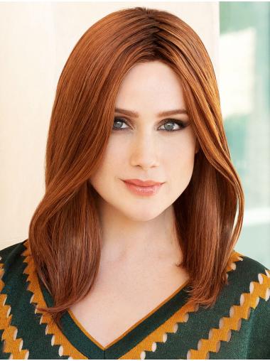 Straight Shoulder Length 14" 100% Hand-tied Without Bangs Real Human Hair Wigs