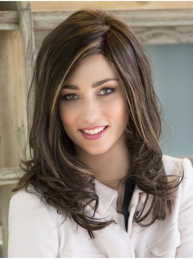 Long 100% Hand-tied Remy Human Hair Curly Brown Popular Lace Wigs