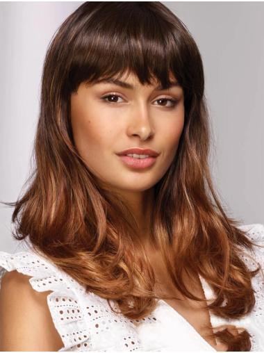 16" Wavy Ombre/2 tone With Bangs Synthetic African American Hairstyles