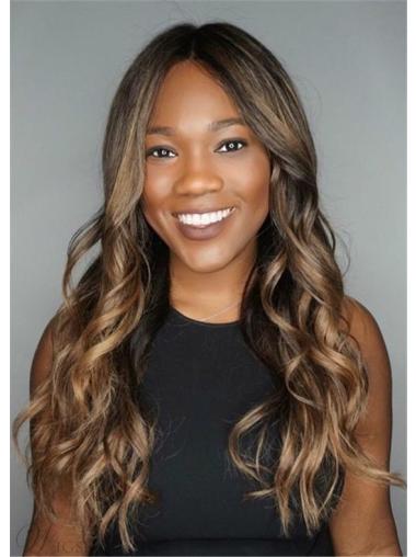 20 Inches Lace Front Wave Glueless Lace Wig With Highlights Pre Plucked