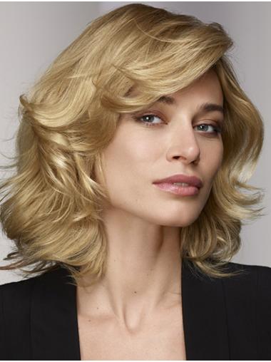Shoulder Length Lace Front Blonde Curly Bobs Human Hair Wig