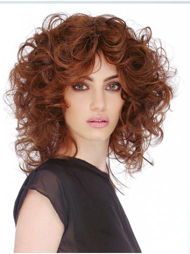 12" Curly Auburn Shoulder Length Classic Lace Wigs True