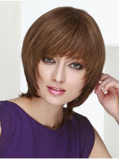 10" Straight Brown Chin Length Layered Lace Wig Buy