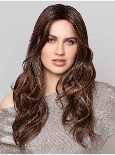 Wavy Ombre/2 tone Synthetic Without Bangs Long Wig