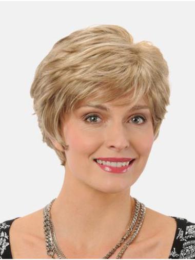 Synthetic 8" Blonde Boycuts Straight Short High Quality Lace Wig