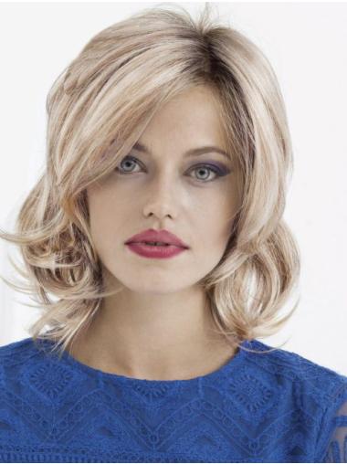 Chin Length Monofilament Synthetic Platinum Blonde Short Style Bob Wigs