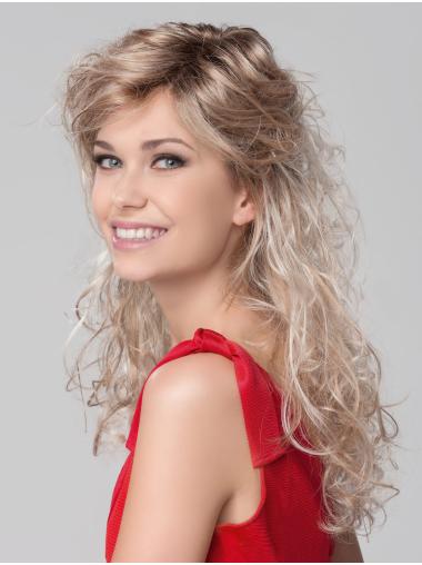 16" Layered Ombre/2 tone Curly Monofilament Ladies Synthetic Wigs 