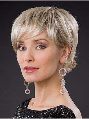 Synthetic Layered Wavy 8" Platinum Blonde Short Hair Styles