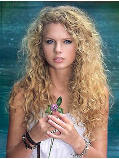 Lace Front Curly Blonde Human Hair Wig Great Taylor Swift