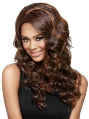 Cheap With Bangs Lace Front Long Wavy Synthetic Wigs