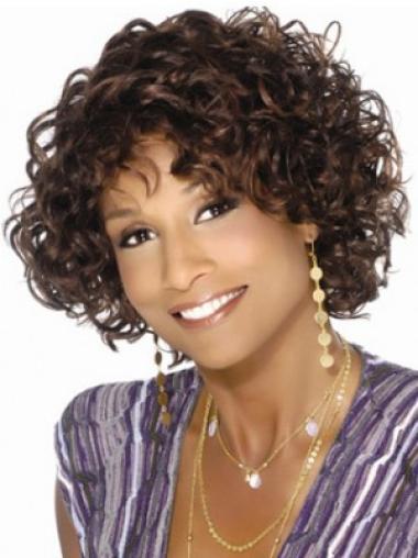 Style 12 Inches Kinky Brown Wigs For Black Women Synthetic Hair