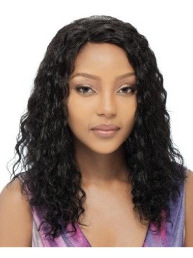 Indian Remy Hair Without Bangs Curly Long Black High Quality Full Lace Human Wigs