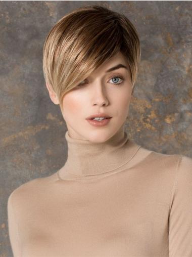 Amazing Boycuts Straight Cropped Blonde Synthetic Wig Lace Front