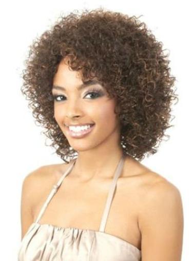 Convenient Lace Front Curly Shoulder Length Anytime Synthetic Wigs