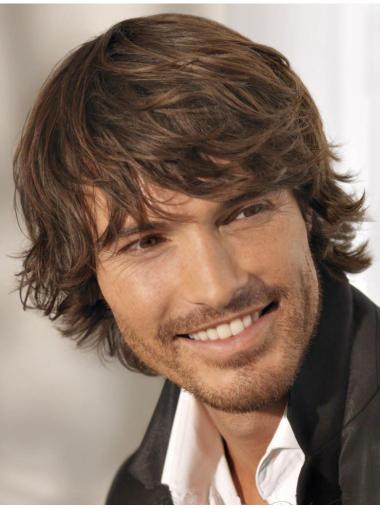 Wavy Soft Real Hair Wigs For Men