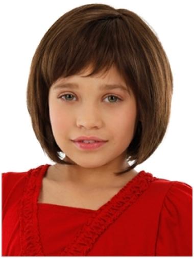 100% Hand-Tied Auburn Chin Length Online Kids Wigs