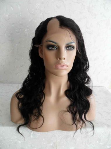 Black Wavy Long Amazing U Part Wigs Human Hair