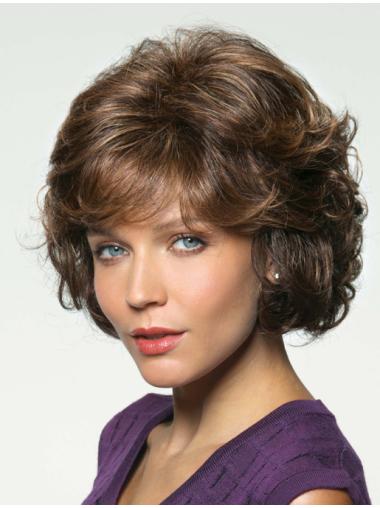 10" Cheapest With Bangs Brown Human Hair Wigs