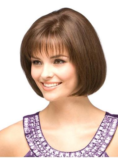 Auburn Straight 10" Top Human Short Cut Hair