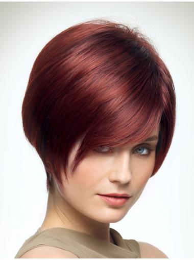 Capless Red Stylish Short Wigs For Women