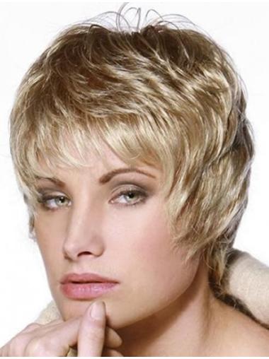 100% Hand-Tied Layered Cropped Fashionable Natural Hair Wigs For Sale