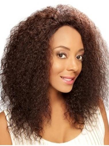 Brown Shoulder Length Top Natural Curly Wigs African American