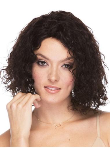 Brown 12" Hairstyles Real Hair Curly Wigs