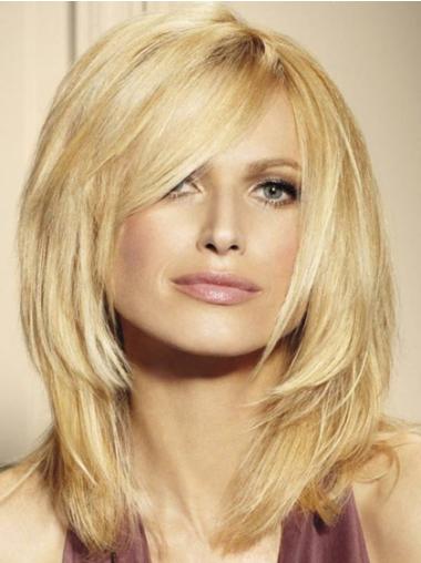 Amazing Shoulder Length Layered Blonde Lace Front Wigs Human Hair