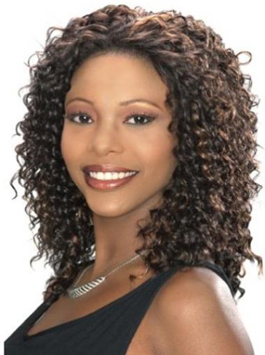 Synthetic Kinky Brown Capless African American Wig Styles