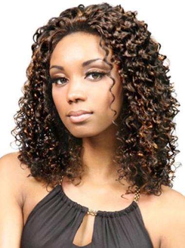 Without Bangs Lace Front Medium Length Wigs African American