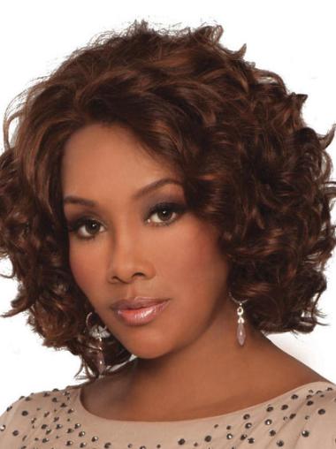 Best Human Hair African American Curly Wigs 14" Lace Front Auburn