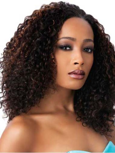 Long Brown Synthetic Cheap Kinky Hair For Black Women Wig